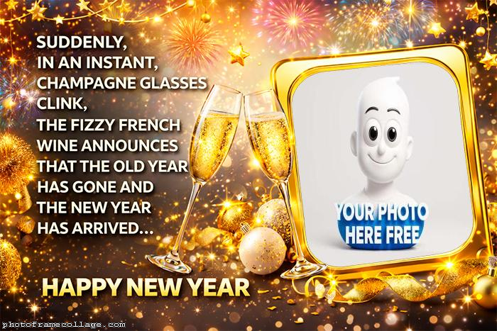 Happy New Year message with photo montage online