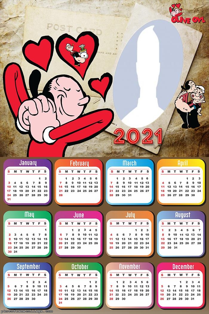 Calendar 2021 Olive Oyl in Popeye