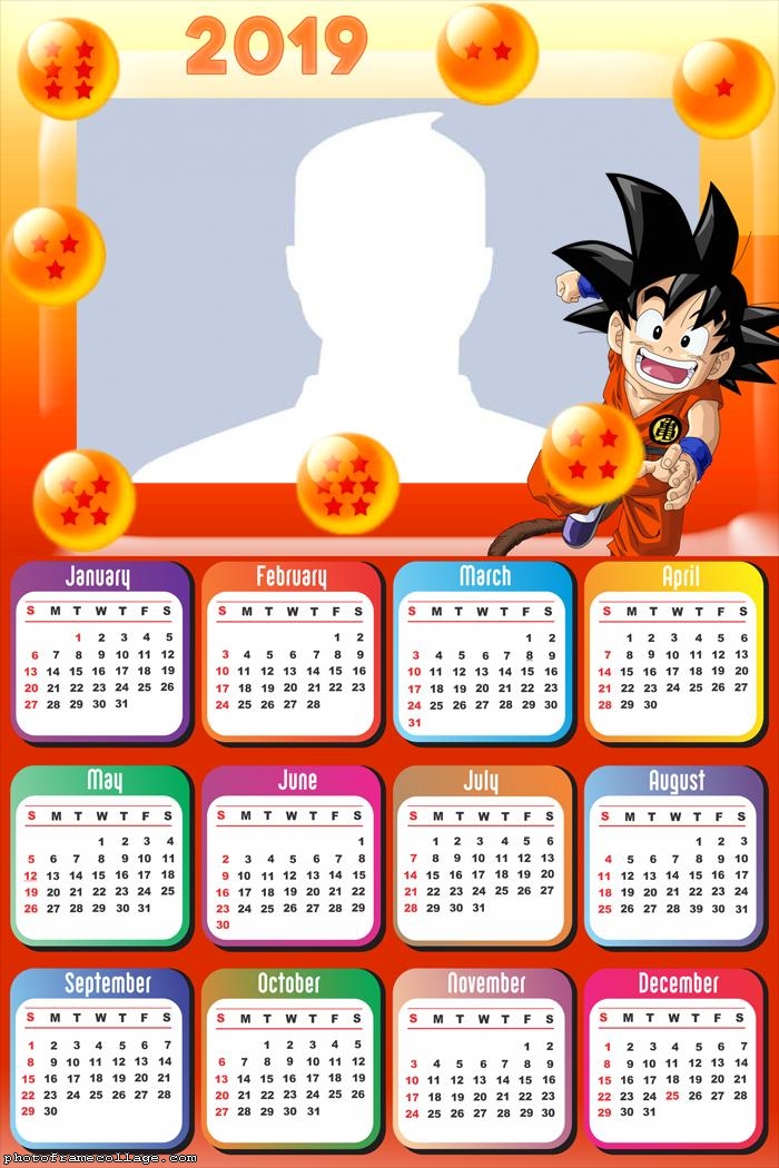 Goku Dragonball Calendar 2019