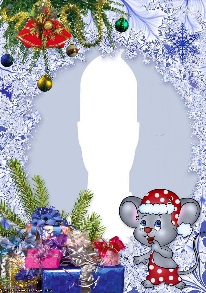Christmas Mouse Collage Picture Frame Digital