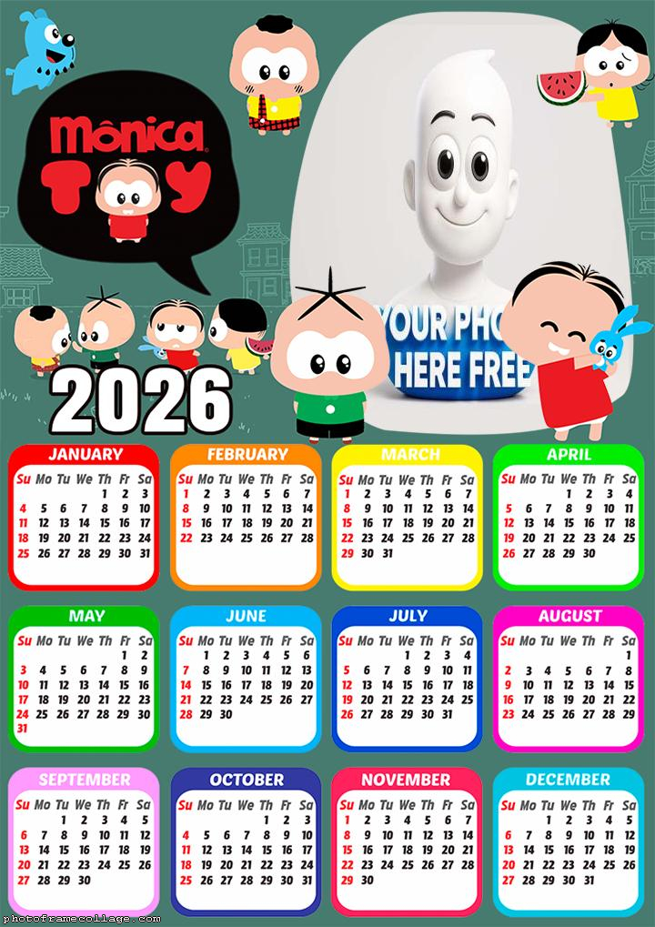 Calendar 2026 Monica Toy Custom Photo Collage