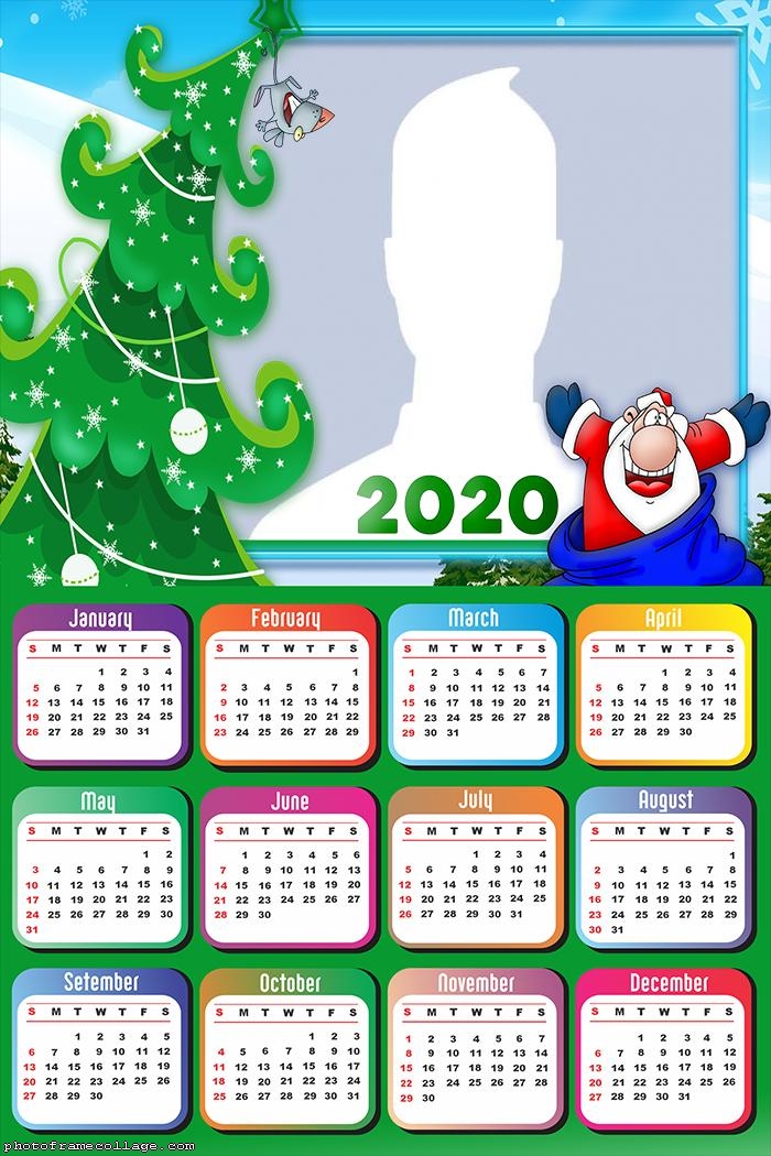 Santa Claus Cartoons Calendar 2020