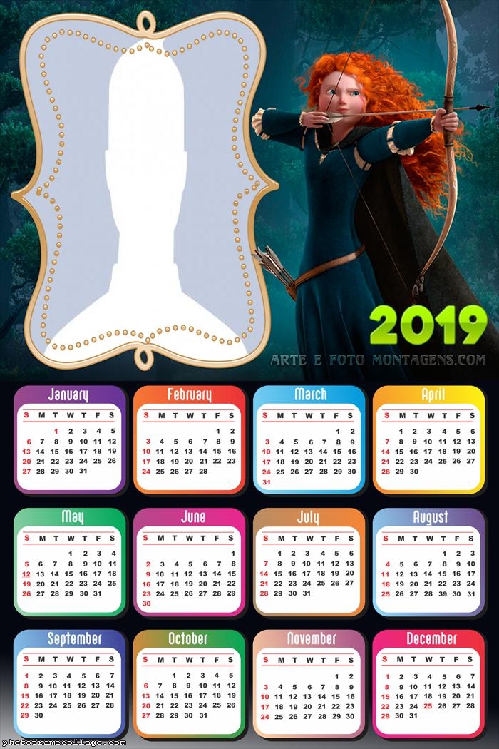 Brave Princess Merida Calendar 2019 Picture Frame