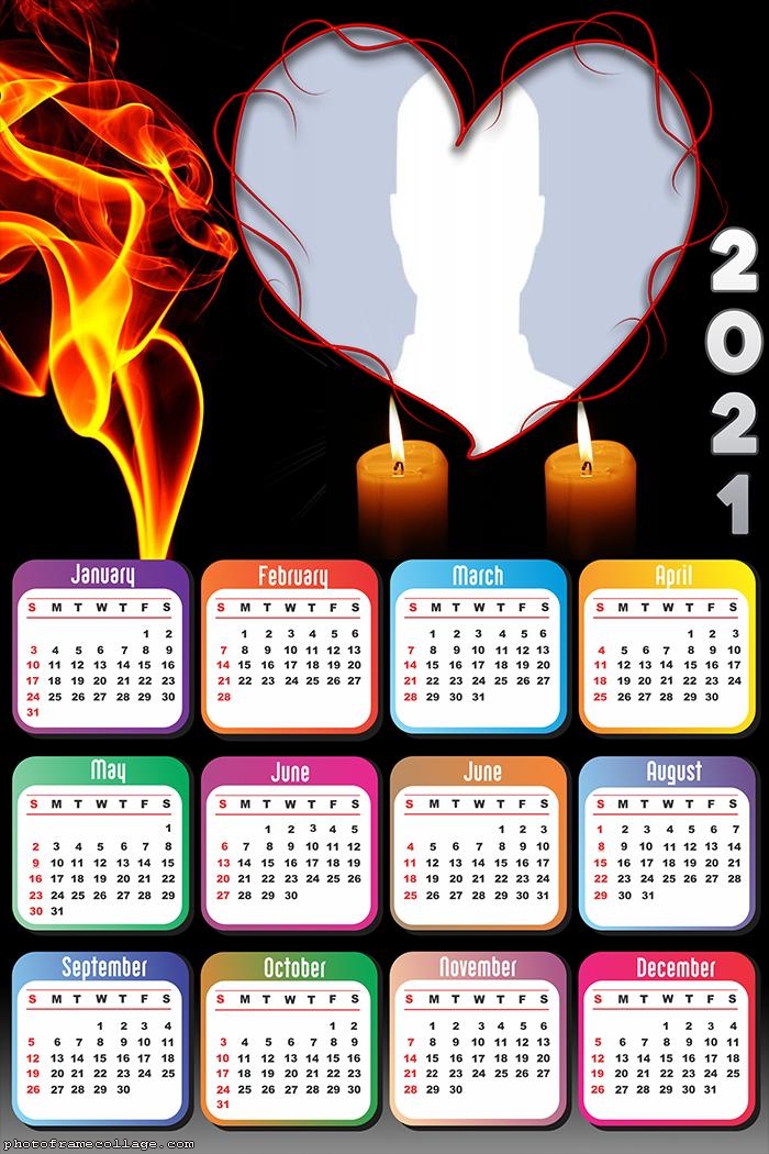 Calendar 2021 Romantic Heart