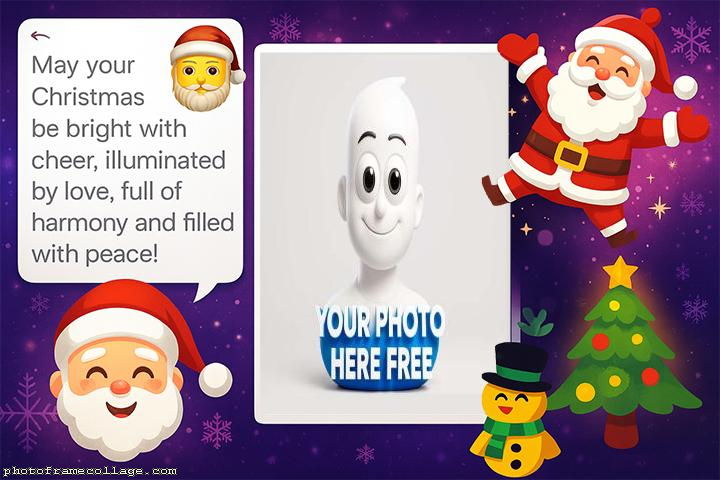 Santa Claus illuminated by love printable collage template