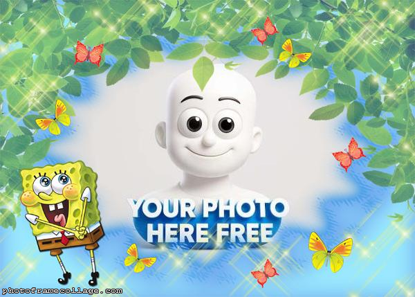 Spongebob and Butterflies Free Photo of Collage