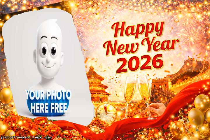 Custom photo frame New Year 2026 