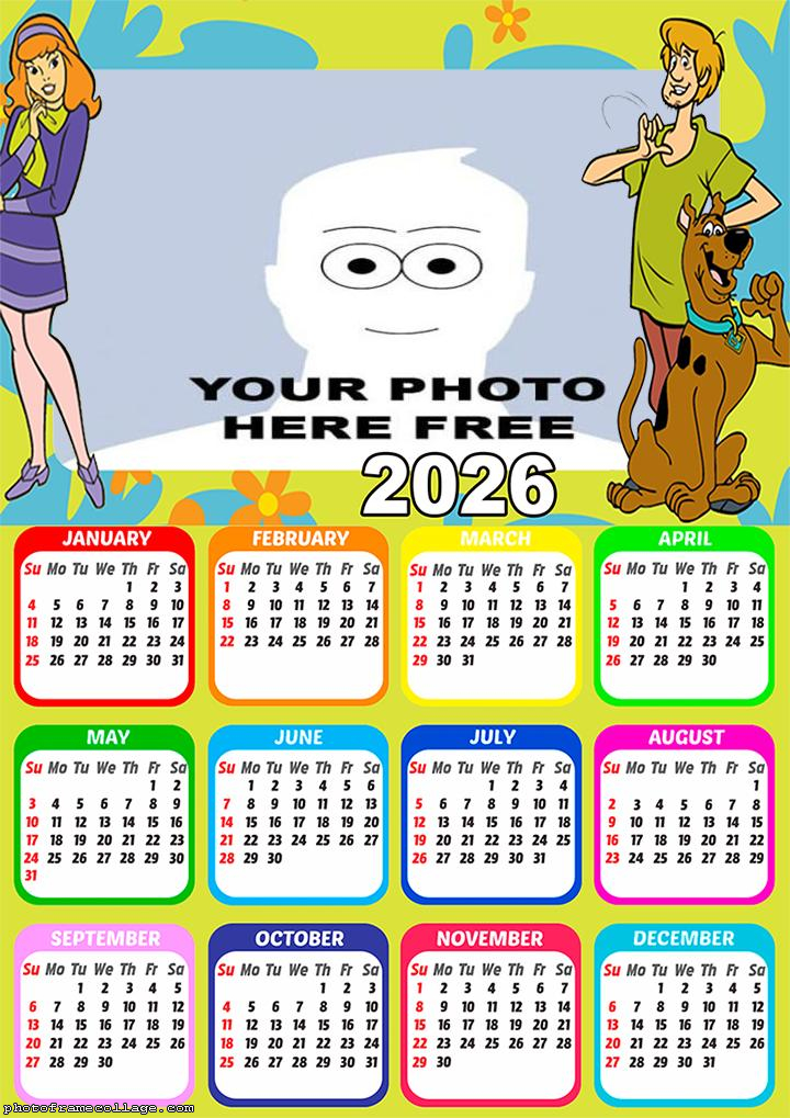 Calendar 2026 Scooby doo