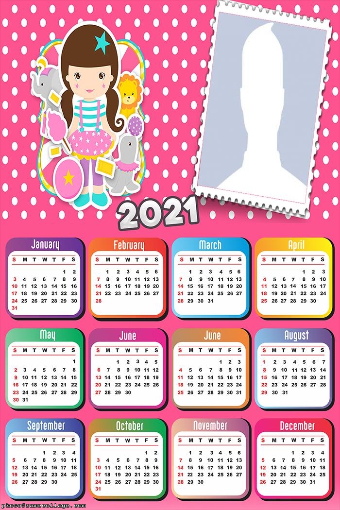 Calendar 2021 Girl Circus Theme