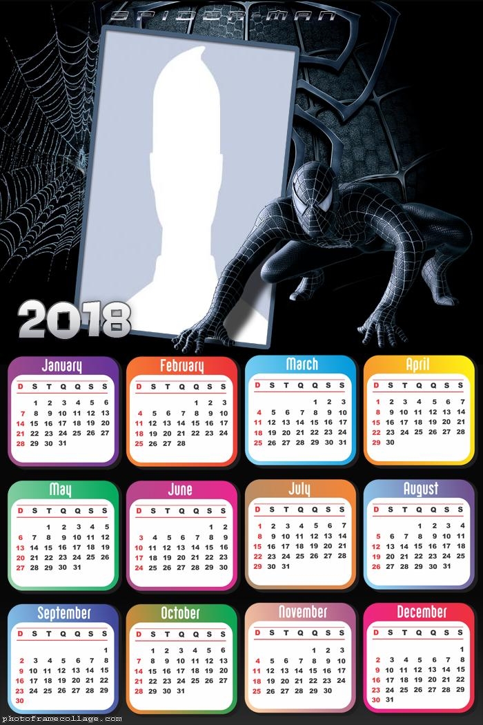 Calendar 2018 Black SpiderMan