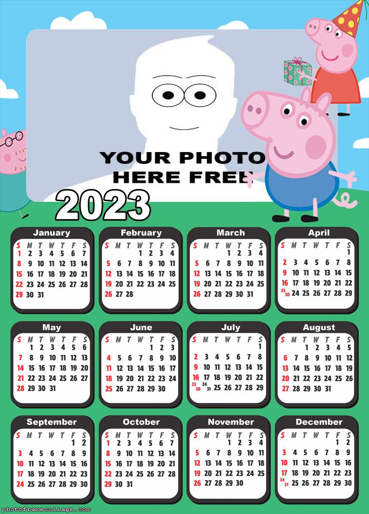 Calendar 2023 George Peppa Pig