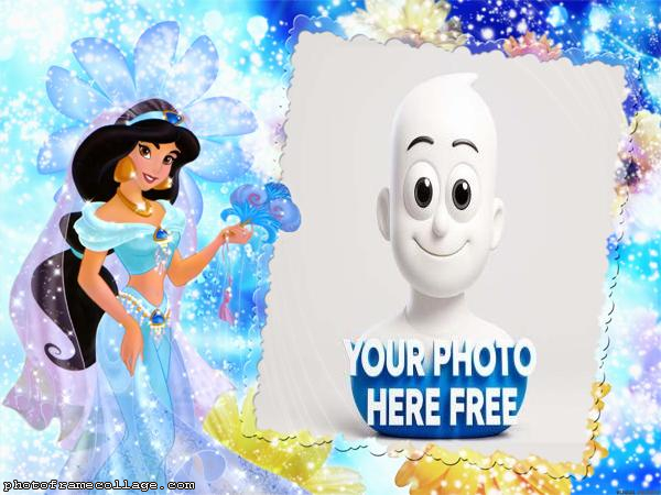 Princess Jasmine Blue Background Montage Online