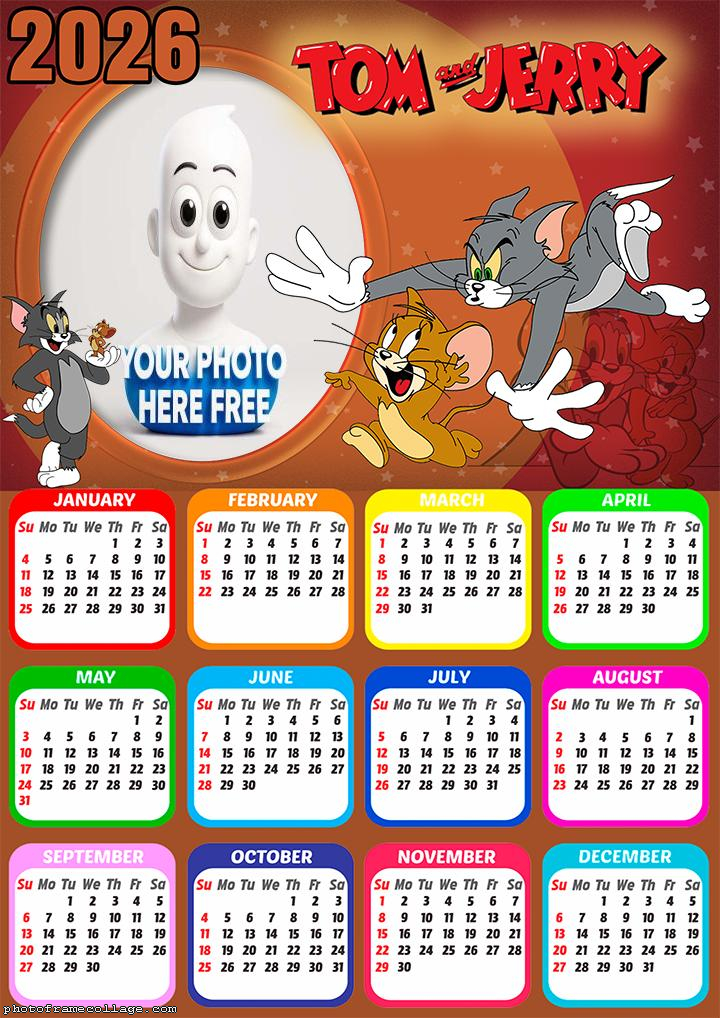 Calendar 2026 Tom and Jerry Photo Montage Online