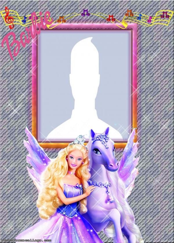 Barbie and Wing Horse Photo Collage