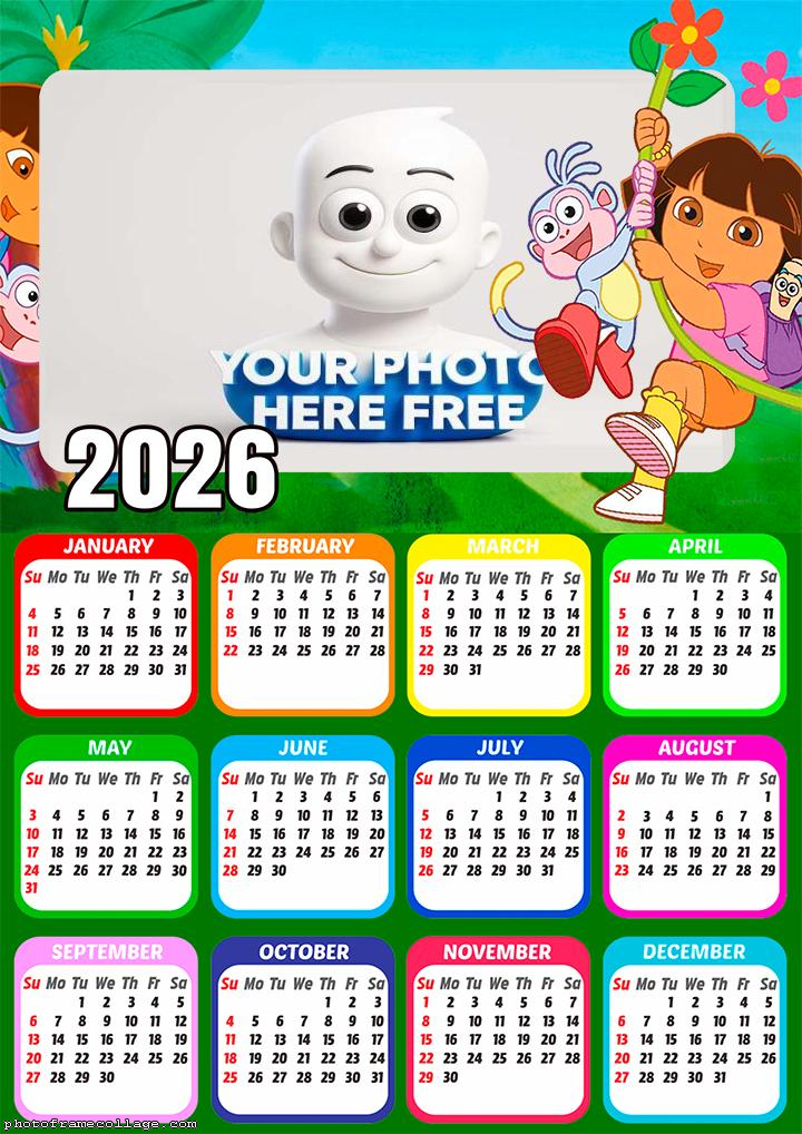 Calendar 2026 Dora the Explorer
