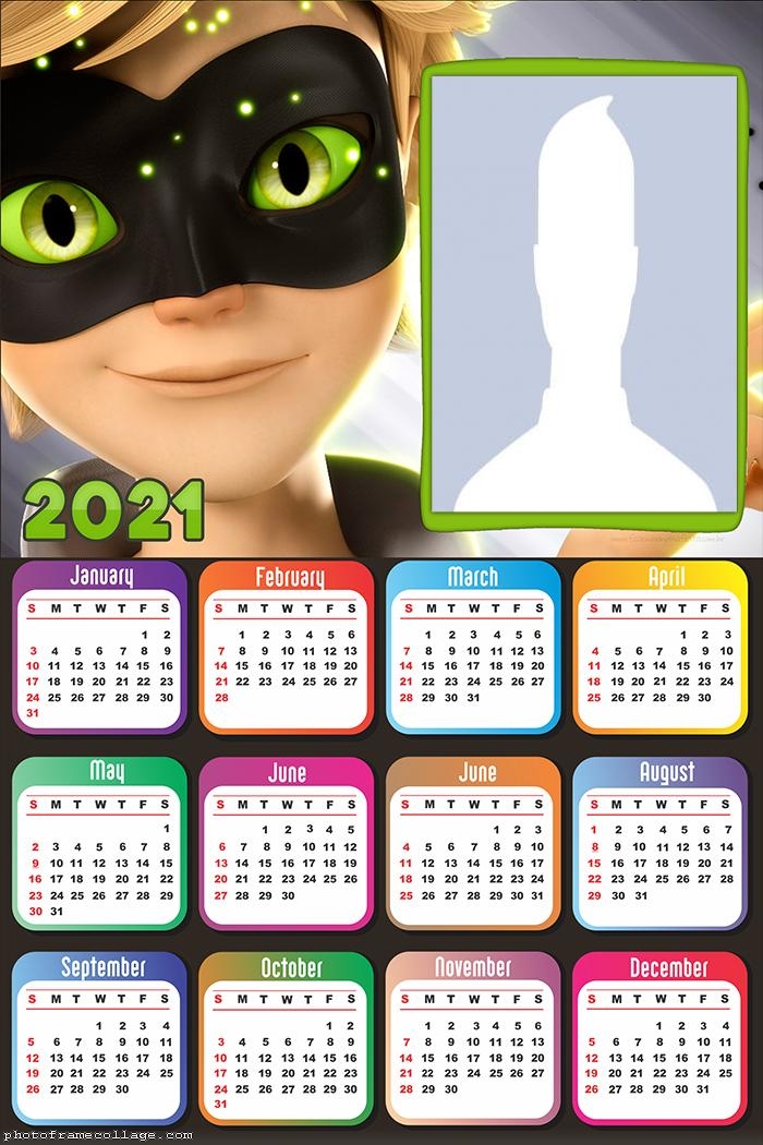 Calendar 2021 Cat Noir Miraculous Ladybug