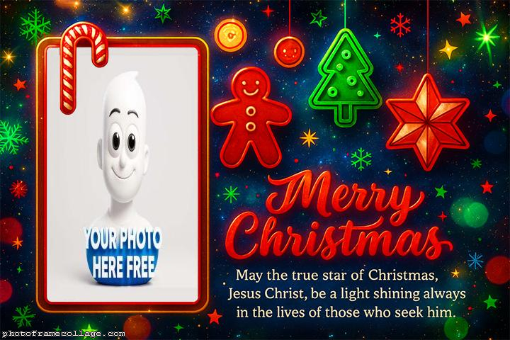 May the star of Christmas picture editor with frame