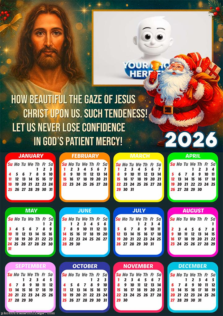 Calendar 2026 The Gaze of Jesus Christ Upon Us