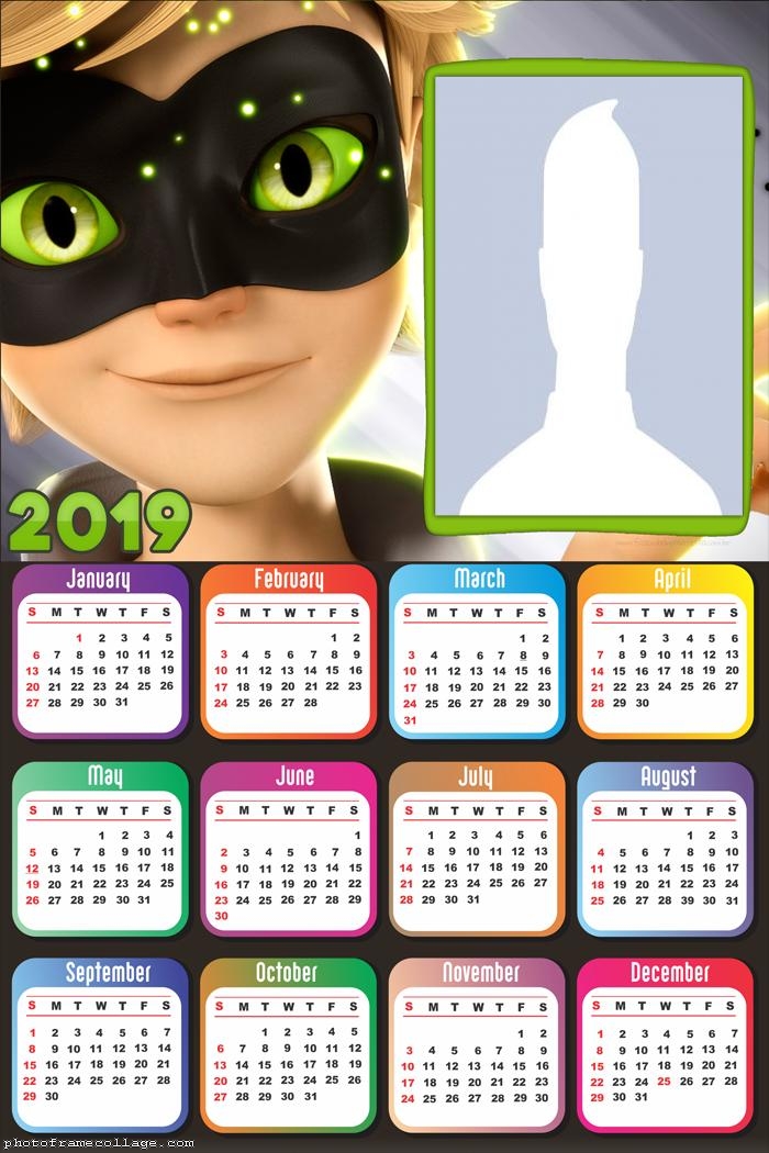 Face Cat Noir Calendar 2019