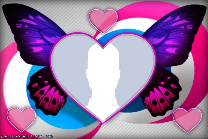 Purple Butterfly Heart Collage