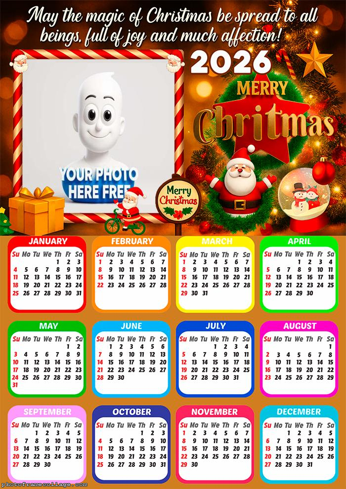 Santa Sleigh Merry Cristmas picture frame design