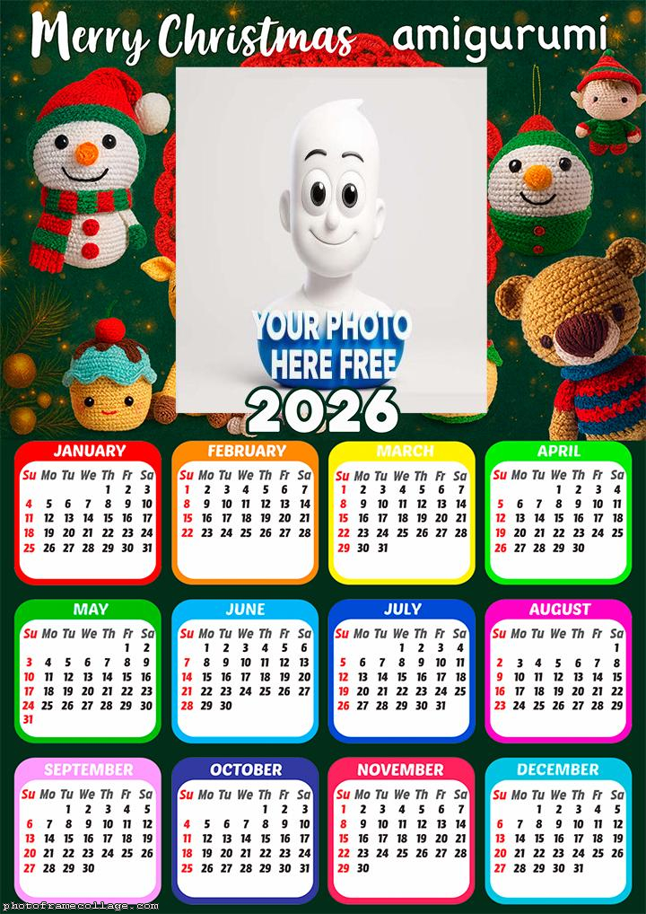 Calendar 2026 Amigurumi Merry Christmas