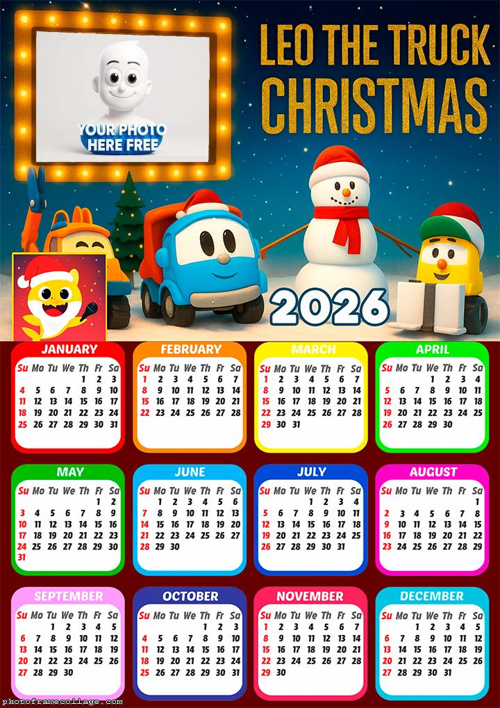 Calendar 2026 Leo the Truck Merry Christmas