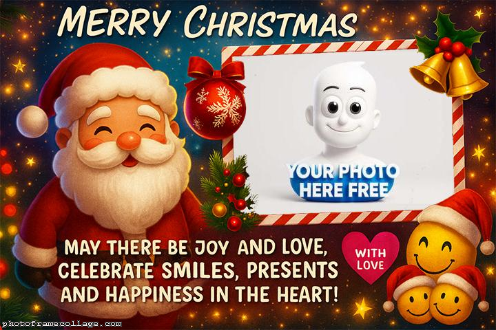 Santa Claus Happiness in the Heart frame collage online