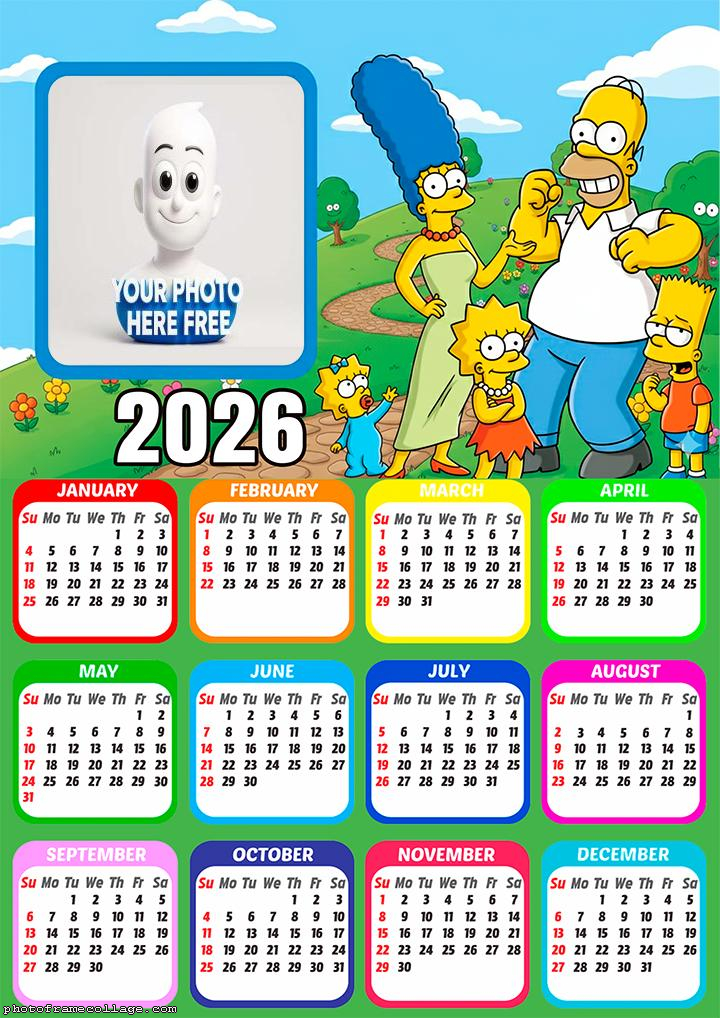 Calendar 2026 Simpsons