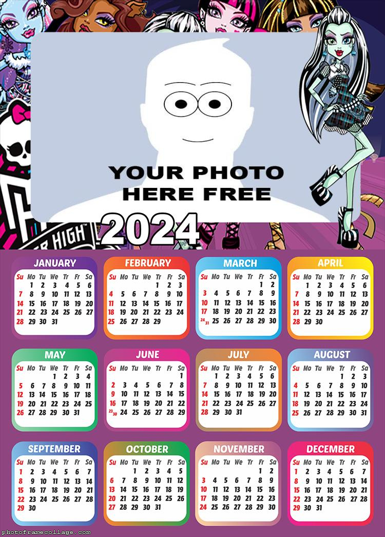Calendar 2024 Monster High