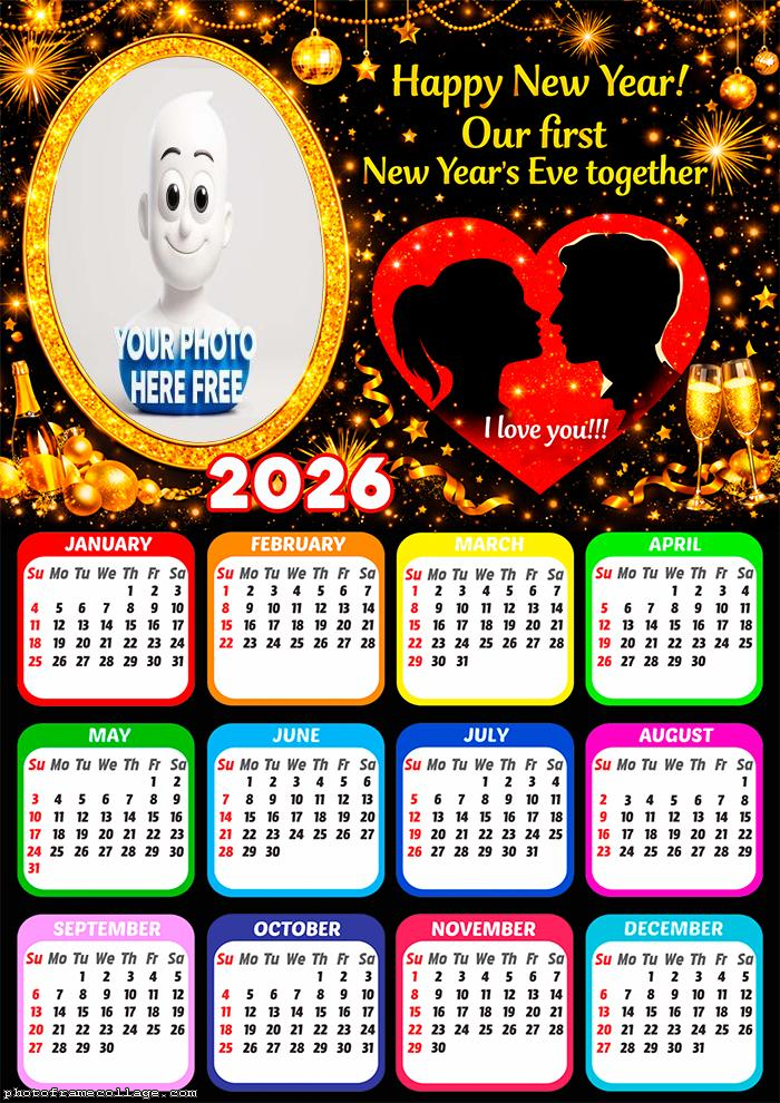Calendar 2026 First New Year Eve together