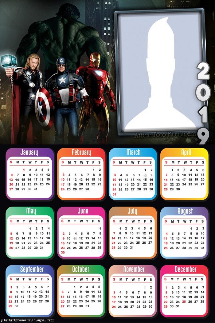 Avengers Calendar 2019