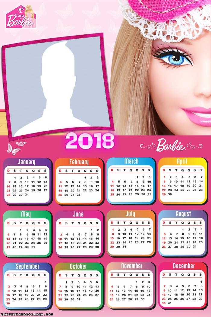 Calendar 2018 Barbie Face