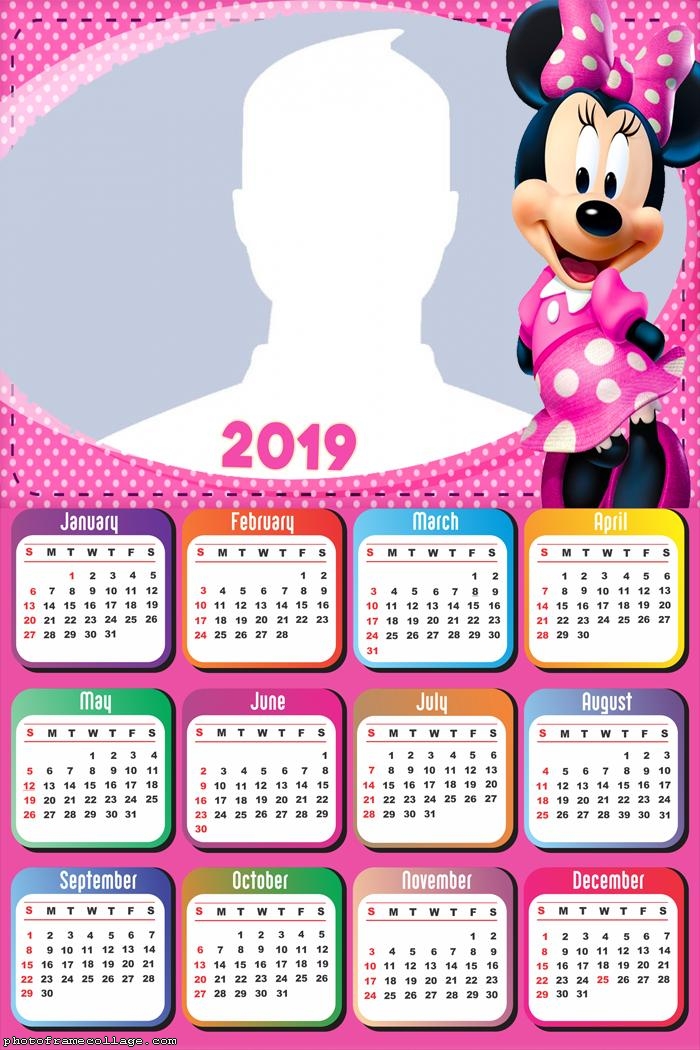 Minnie Pink Calendar 2019