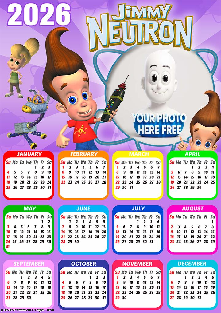Calendar 2026 Jimmy Neutron Free Collage Maker