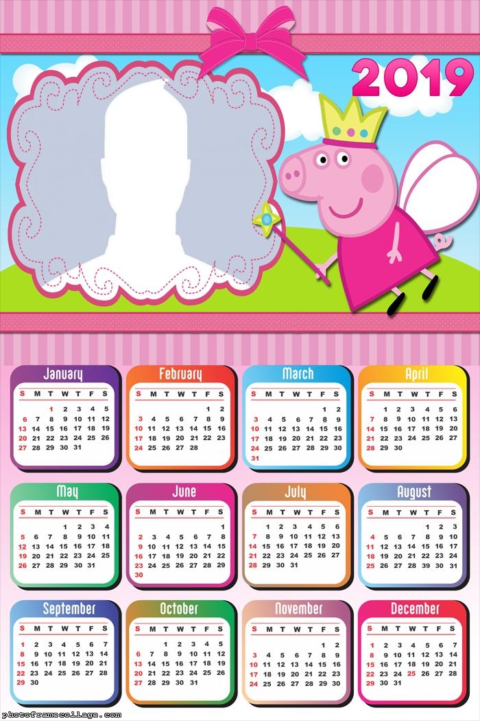 Fairy Peppa Pig Calendar 2019