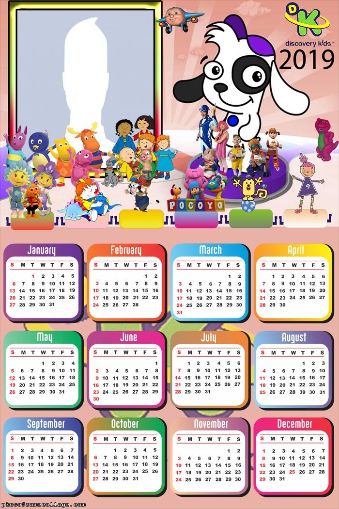 Cartoons Discovery Kids Calendar 2019 Photo Frame Collage