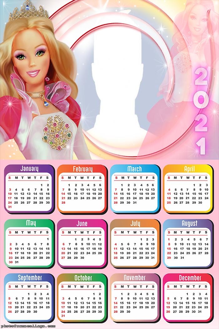 Calendar 2021 Barbie Doll