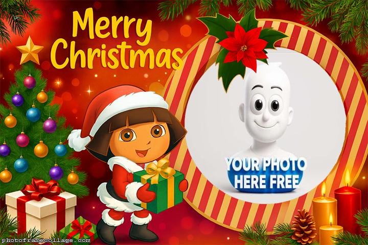 Merry Christmas Dora the Explorer photo montage maker