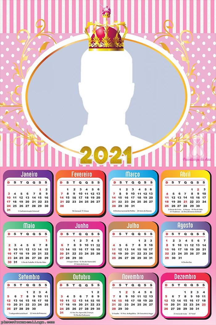 Royal Girl Baby Shower Calendar 2021
