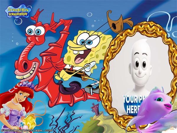 Spongebob and Little Mermaid picture frame online