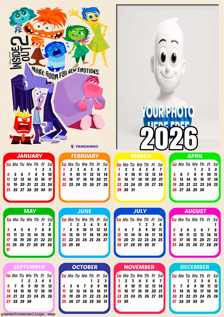 Calendar 2026 Graph My Emotions Inside Out 2