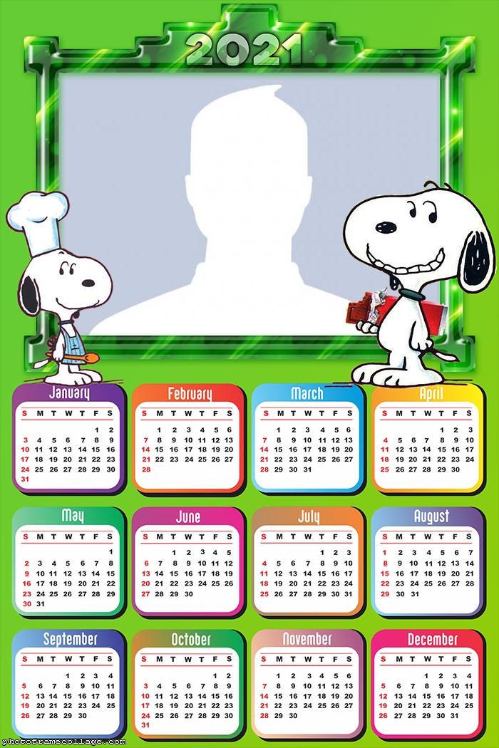 Calendar 2021 Snoopy Drawing