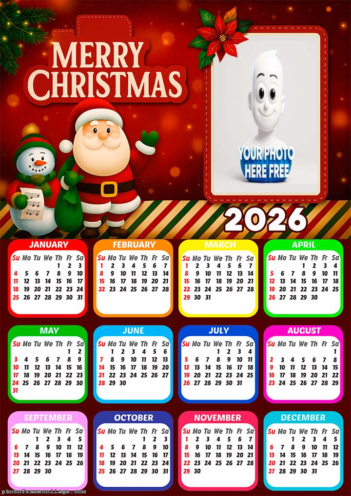 Calendar 2026 Santa Claus Sings a Christmas
