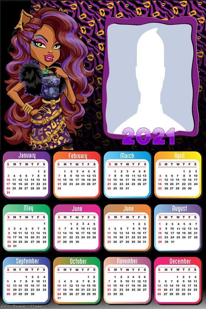 Calendar 2021 Clawdeen Monster High