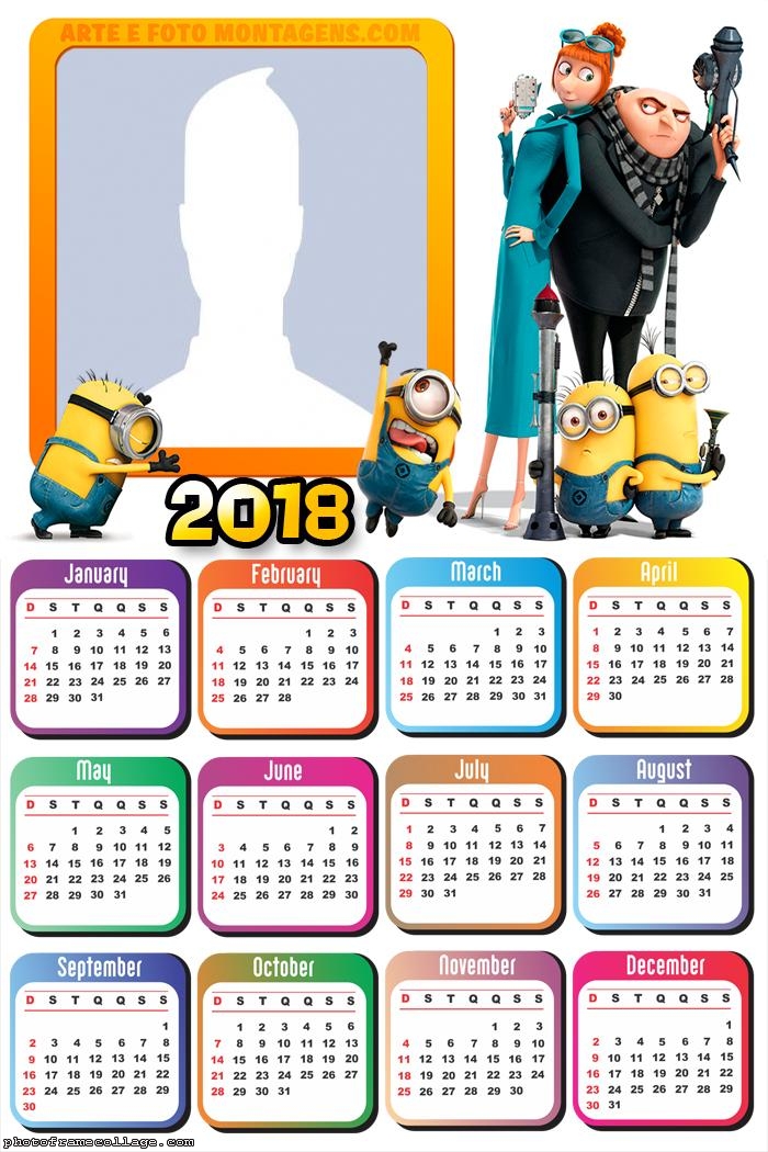 Calendar 2018 Despicable Me