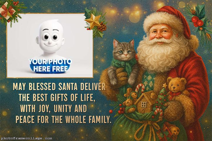 May Blessed Santa Deliver photo collage template