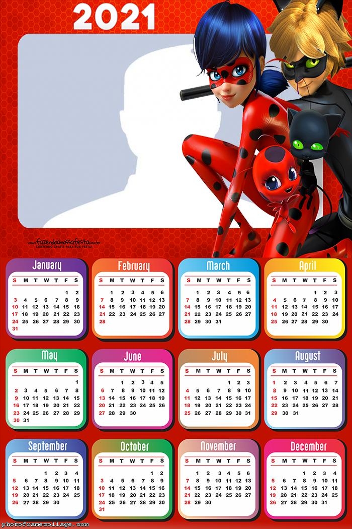 Calendar 2021 Cat Noir and Ladybug