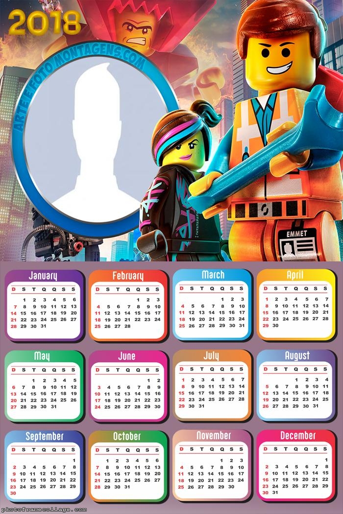 Calendar 2018 Lego Movie