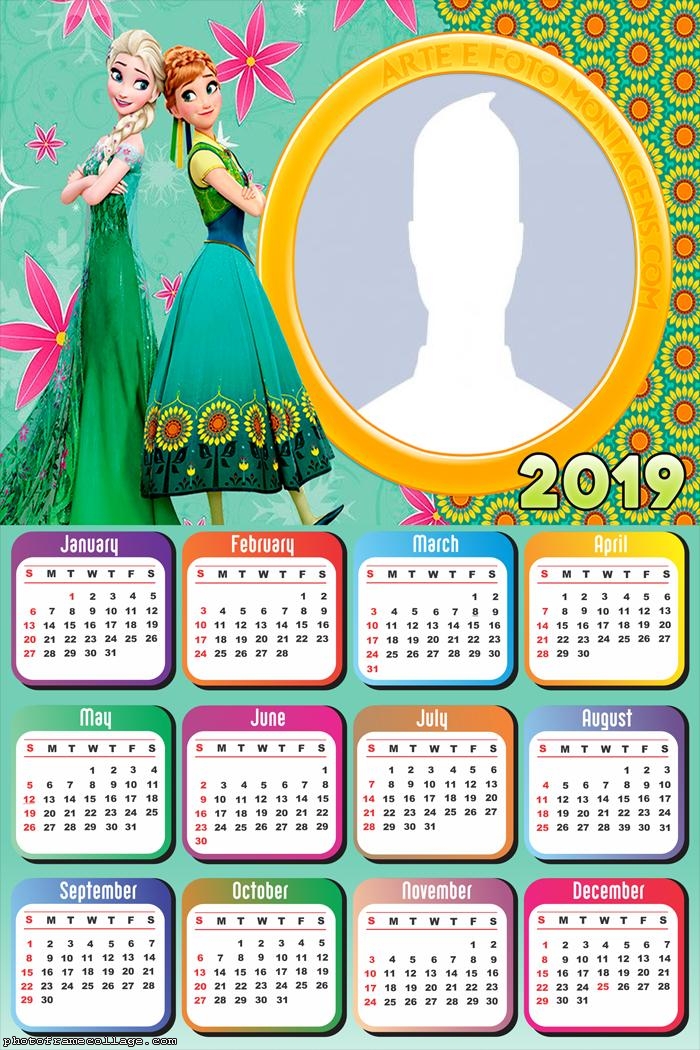 Anna and Elsa Frozen Calendar 2019